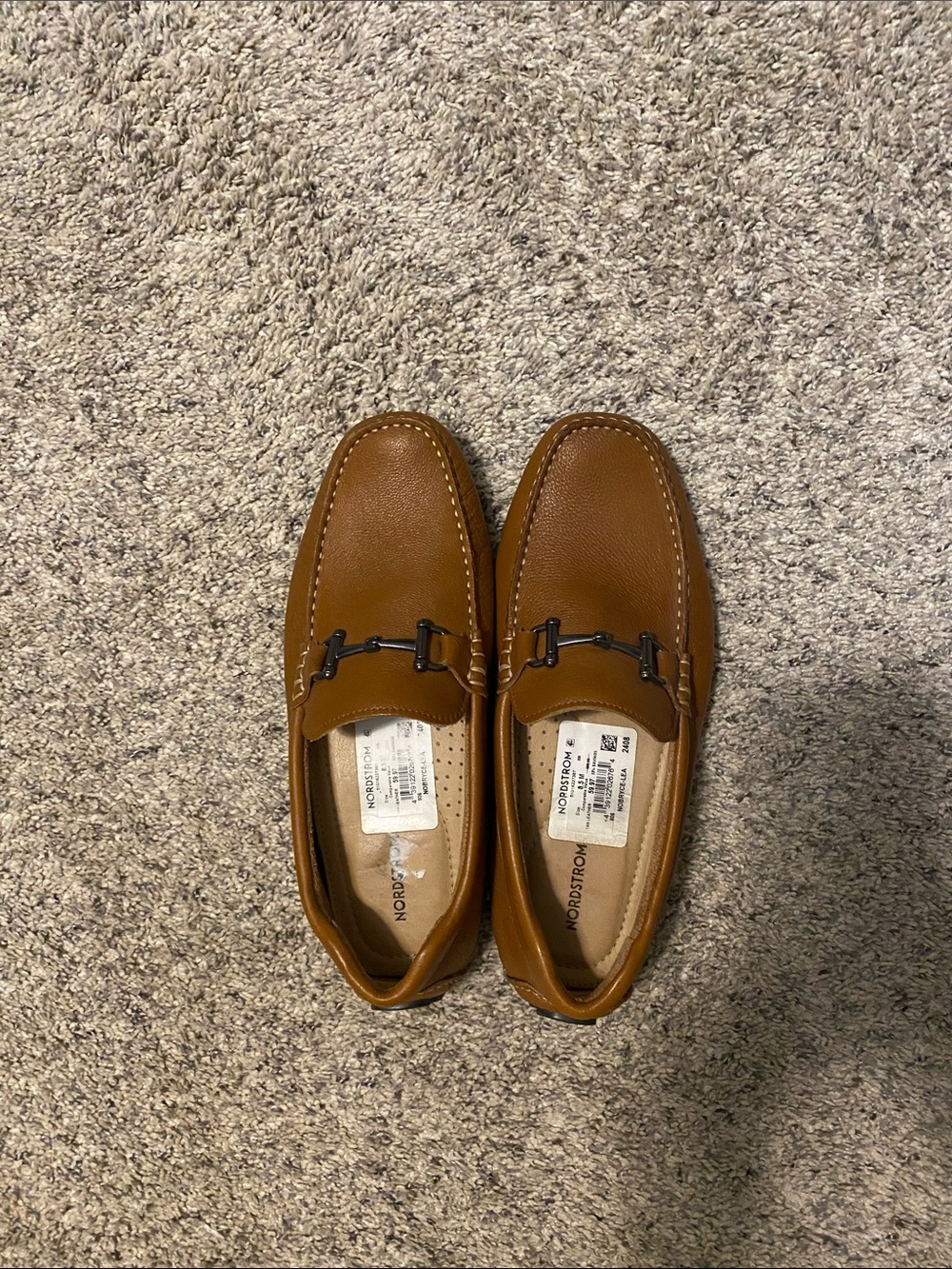 Nordstrom Men's Tan Leather Bit Loafers
